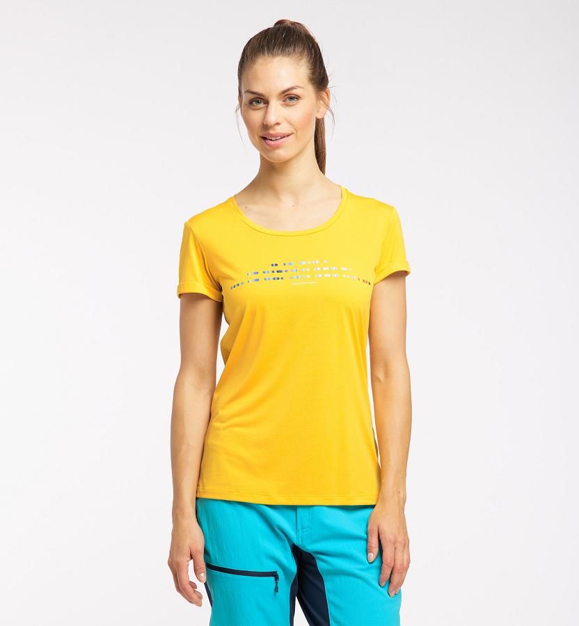 Haglöfs Womens Ridge T-Shirt Yellow New Zealand 94378IONS